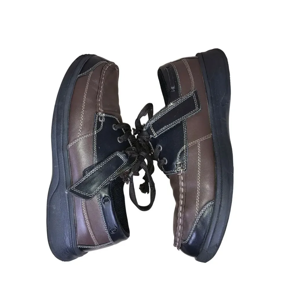 Orthofeet 422 Baton Rouge Boat Shoes Men’s 10.5 4E Brown Leather Orthopedic HTF